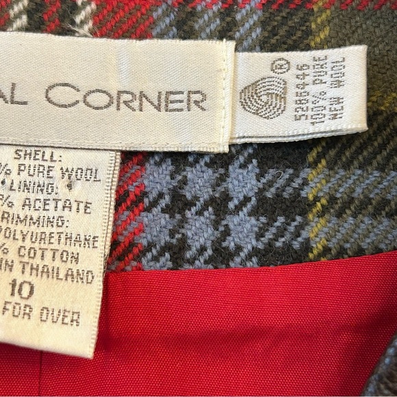 Vintage Holiday Christmas Fall Casual Corner Red Green Wool Plaid Vest Size 10 - Picture 8 of 9